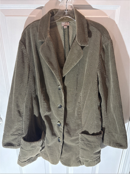 J. Jill Jackets & Blazers - J. Jill Olive Green 100% Cotton Women's Jacket 2X 1138